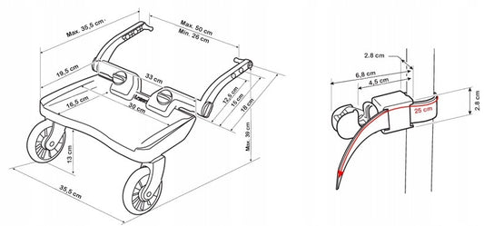 LASCAL Buggy Board Mini ΣΑΝΙΔΑ όρθιας στήριξης καθολική 22kg