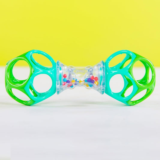 BRIGHT STARTS Oball Shaker rágóka és csörgős fogóka, 14,5 cm