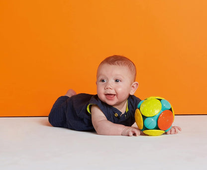 BRIGHT STARTS Wooble Booble bola vibratoria con melodía para gatear 12 cm