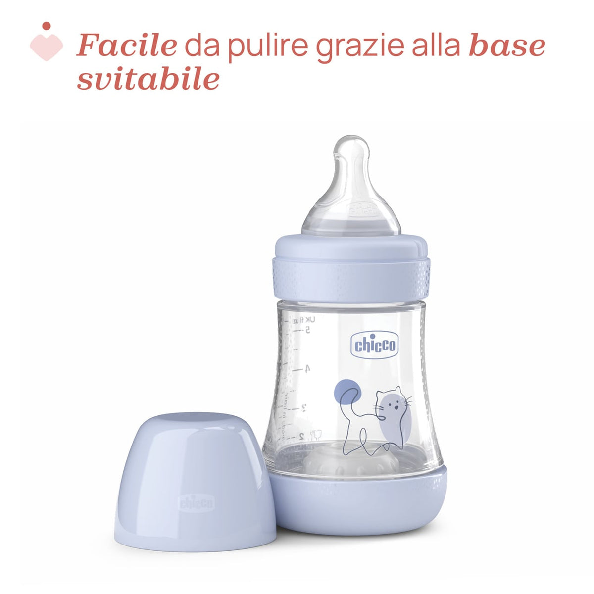 Chicco Perfect5 cumisüveg, 150 ml, lassú folyású, kék, 0m