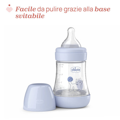 Chicco Perfect5 cumisüveg, 150 ml, lassú folyású, kék, 0m