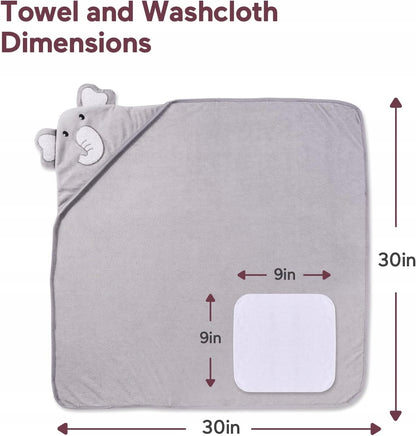 MOMCOZY kapucnis törölköző 2 db 76 x 76 +6 24 x 24 mosdó kendő