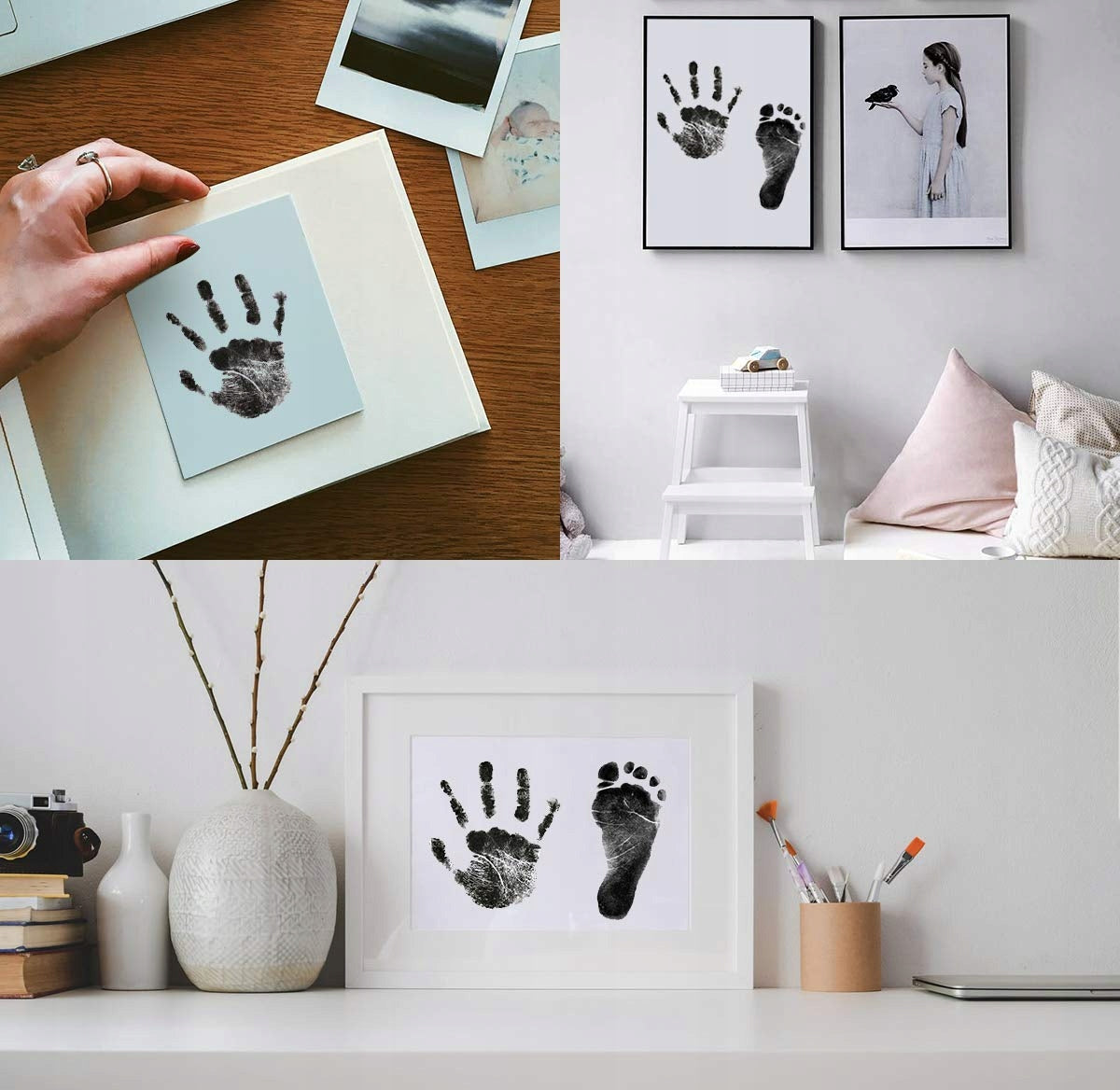 NABANCE BABY encre et 2 feuilles pour empreintes de mains et pieds 9,9 x 14,5 cm 1 pièce