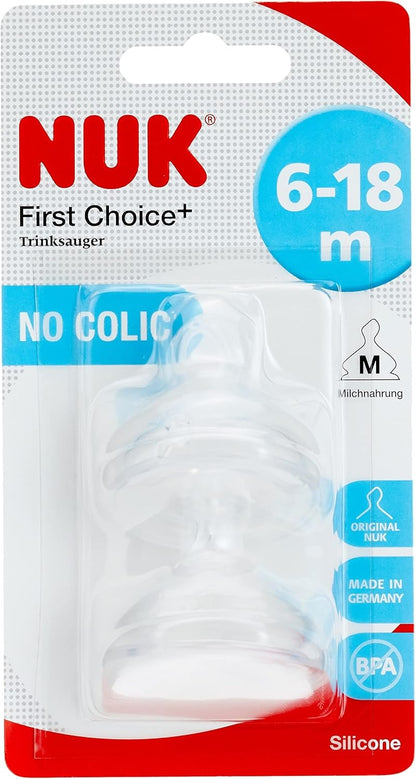 NUK First Choice silicone nipples M 6 18m x2