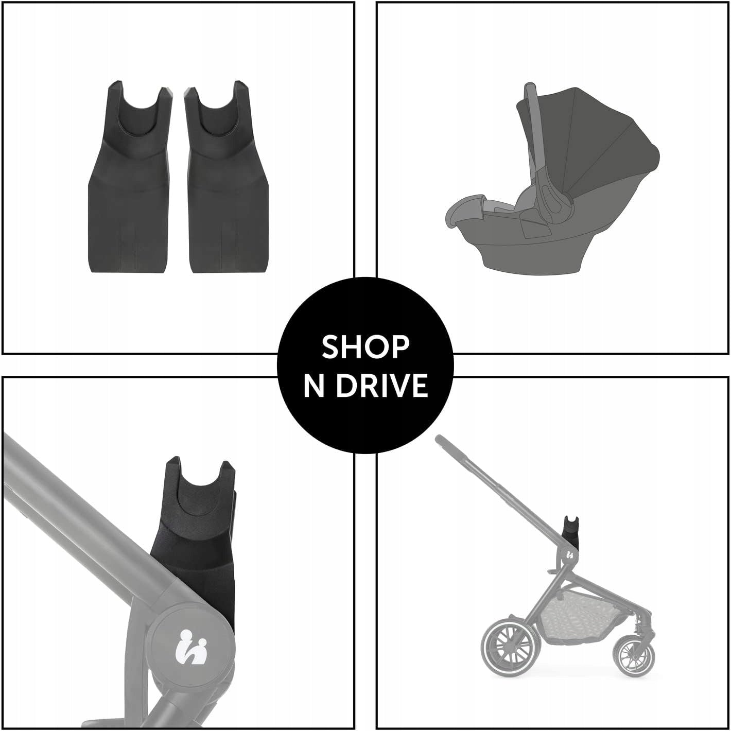 HAUCK adapter for the MOVE SO SIMPLY stroller for MAXI-COSI, CYBEX, NUNA and KIDDY car seats