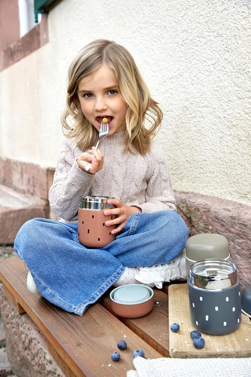 LÄSSIG Food Jar Happy Prints Rozsdamentes acél LUNCH TERMOS 350 ml