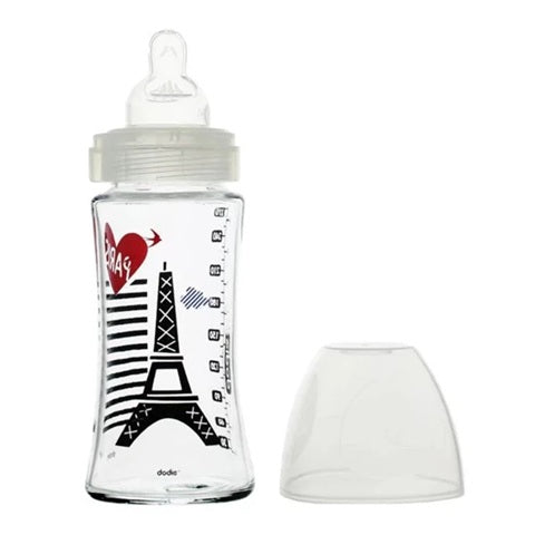DODIE Sensation+ PÁRIZS üveg cumisüveg 270 ml 0–6 hónap cumi 2 közepes folyás
