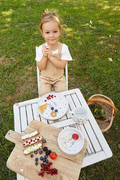 LASSIG Tiny Farmer zestaw naczyń porcelanowych dla dzieci z antypoślizgowymi stoperami, od 3 lat