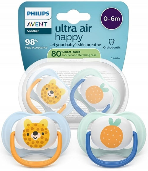 PHILIPS AVENT Ultra Air Happy smoczki x 2 0-6msc