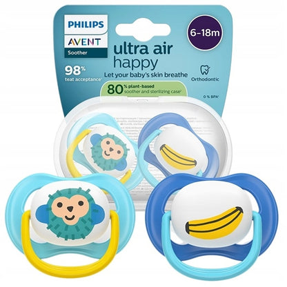 PHILIPS AVENT Ultra Air Happy dudlíky x 2 6-18 měsíců