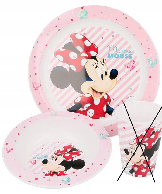 DISNEY MINNIE MOUSE zestaw naczyń talerz + miska