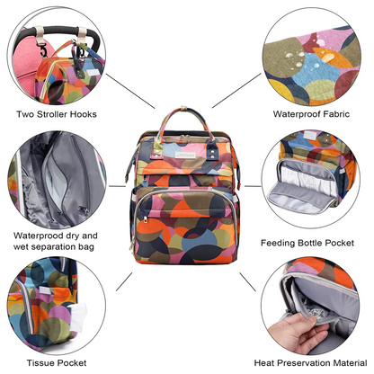 SNDMOR sac à dos pour poussette avec accessoires et lit de voyage
