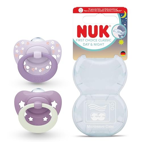 NUK First Choice Classic Day & Night smoczki 6-18m różowe 2 szt.