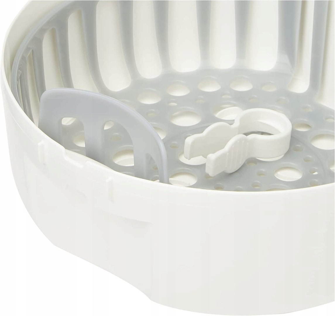 MAMmicrowave steam sterilizertongs includedcolour white and greyBPA-freePost-sale condition, almost perfect