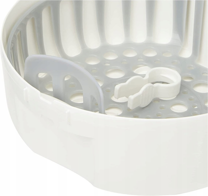MAMmicrowave steam sterilizertongs includedcolour white and greyBPA-freePost-sale condition, almost perfect