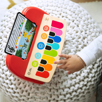 HAPE Cal's First wooden touch piano with musical notes and 6 melodies