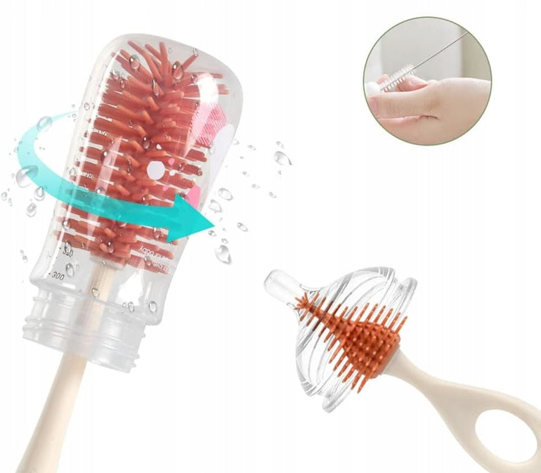 VICLOON 3in1brushes for cleaning bottles, teats and strawscolour carameldimensions of the items are given in