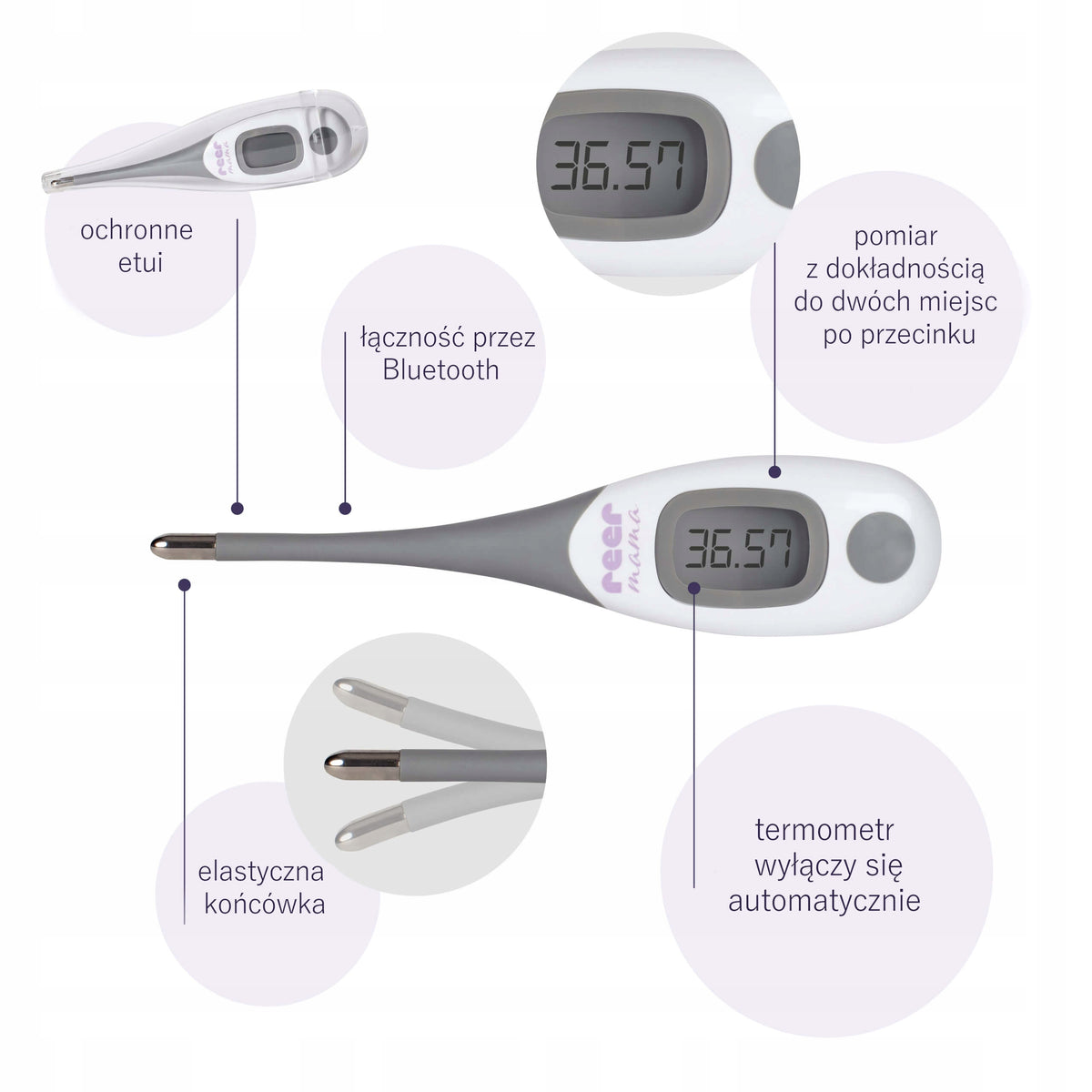 REER Mama orales elektronisches Ovulations-Thermometer MIT APP + Etui