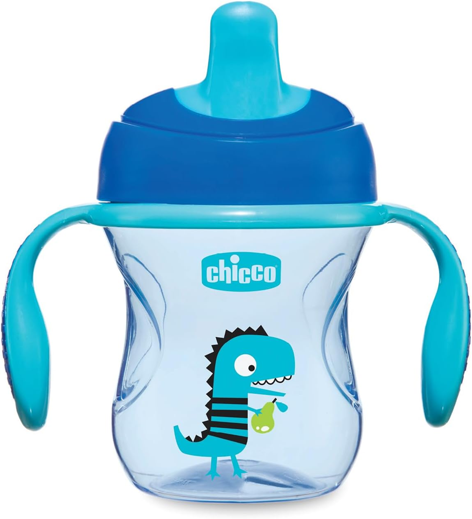 CHICCO Transition Cup tazza antigoccia con beccuccio e manici 200 ml 4 m+