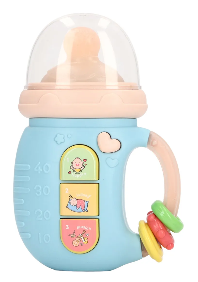 BAMBEBE hangok, fények + szilikon rágóka és csörgő ANGOL NYELV