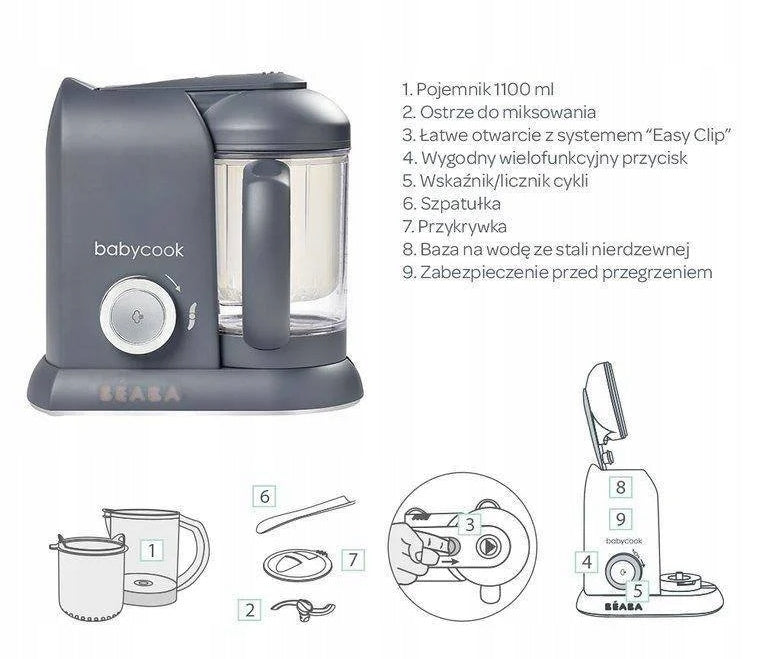 BEABA Babycook 4 az 1-ben babaétel készítő robot, pároló, mixer, melegítő, kiolvasztó