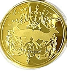 BRADOC Wróżka Zębuszka pozłacana metalowa moneta pod poduszkę 4 cm JELENIE