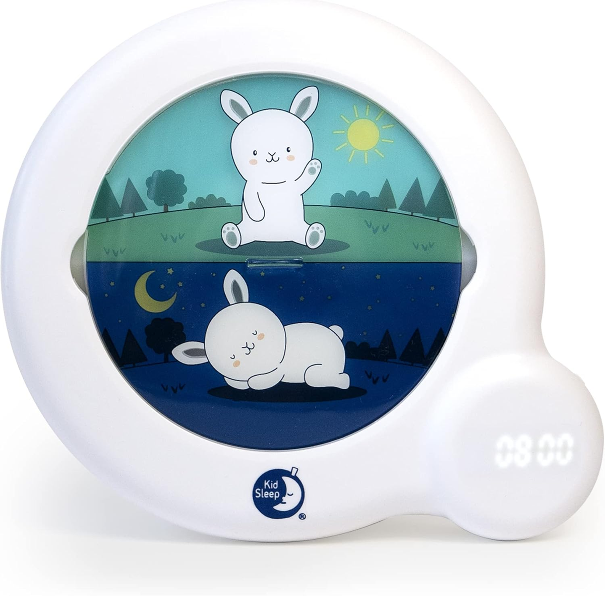 PABOBO Kid Sleep Essential 3-in-1 wake-up training clock, clock, night light (moon or sun projection)
