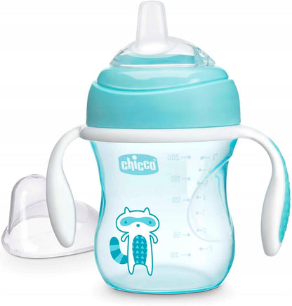 CHICCO Transition Cup tazza antigoccia con beccuccio e manici 200 ml 4 m+