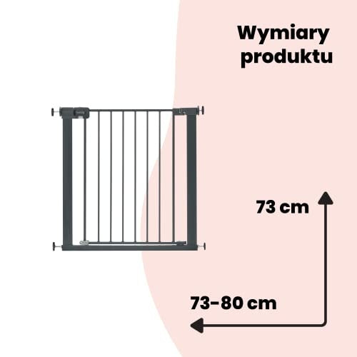 Safety 1st Easy Close Metal bramka rozporowa 73-80 cm czarna