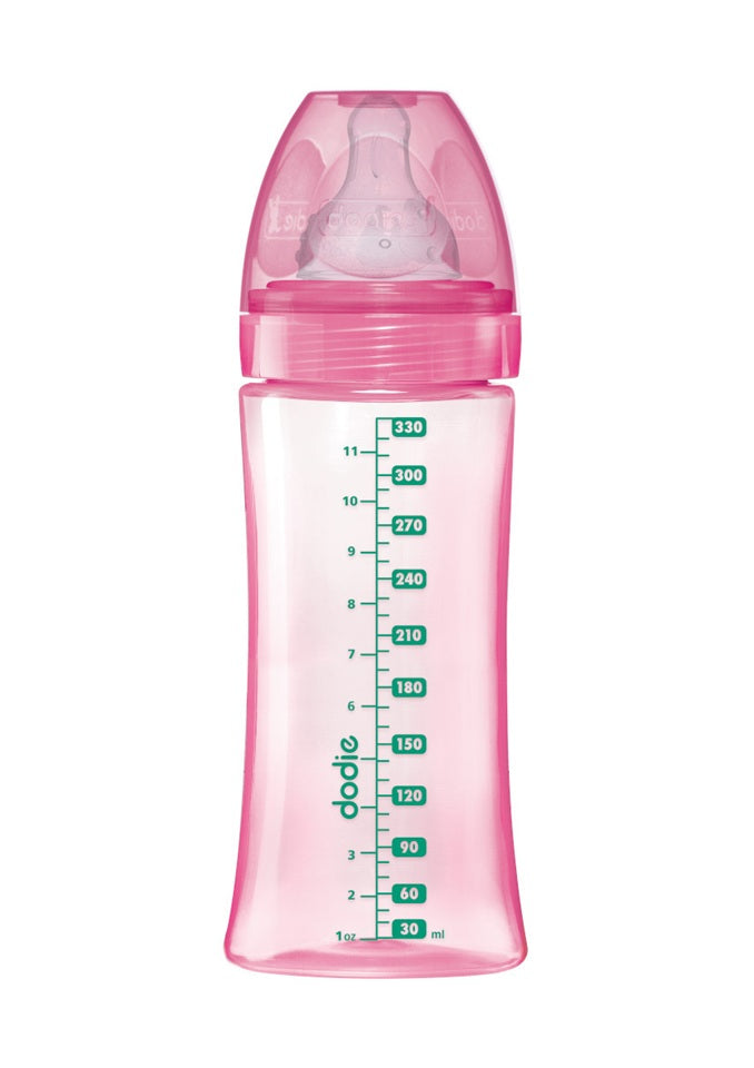 DODIE cumisüveg 330 ml, 3-as gyors folyású cumi, 6 hónap+