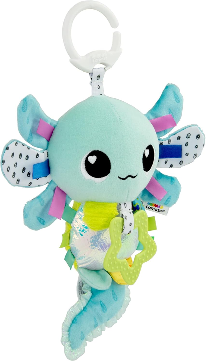 LAMAZE Alice Axolotl függő játék babakocsihoz és kiságyhoz 30 cm, 0–6 hó