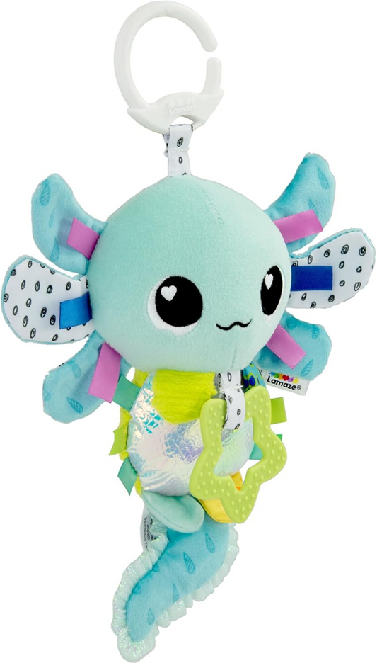 LAMAZE Alice Axolotl függő játék babakocsihoz és kiságyhoz 30 cm, 0–6 hó