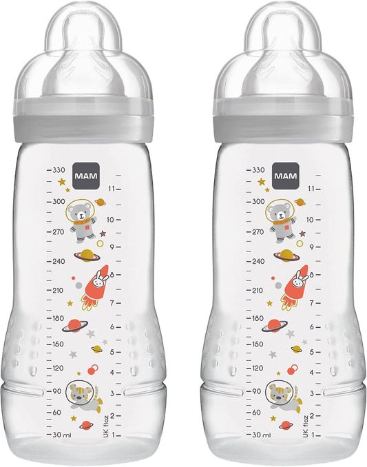 MAM Easy Active cumisüvegkészlet, 330 ml, 4 hónapos kortól, 2-es cumifej, KOSMOS