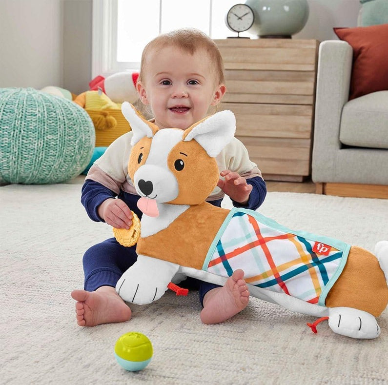 FISHER-PRICE HJW10 hason fekve használható játékos kutyus, 29,2 x 43,2 cm