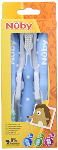 Nuby ID754 kék fogkefekészlet x3