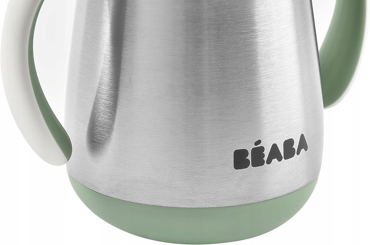 BEABA kubek niekapek ze słomką STALOWY 250 ml