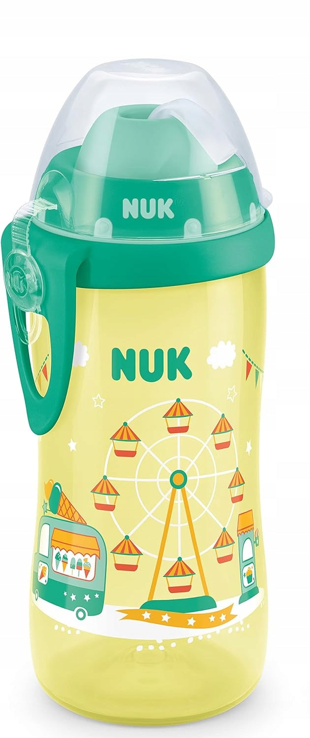 NUK Flexi Cup Trinklernflasche mit Strohhalm, 300 ml
