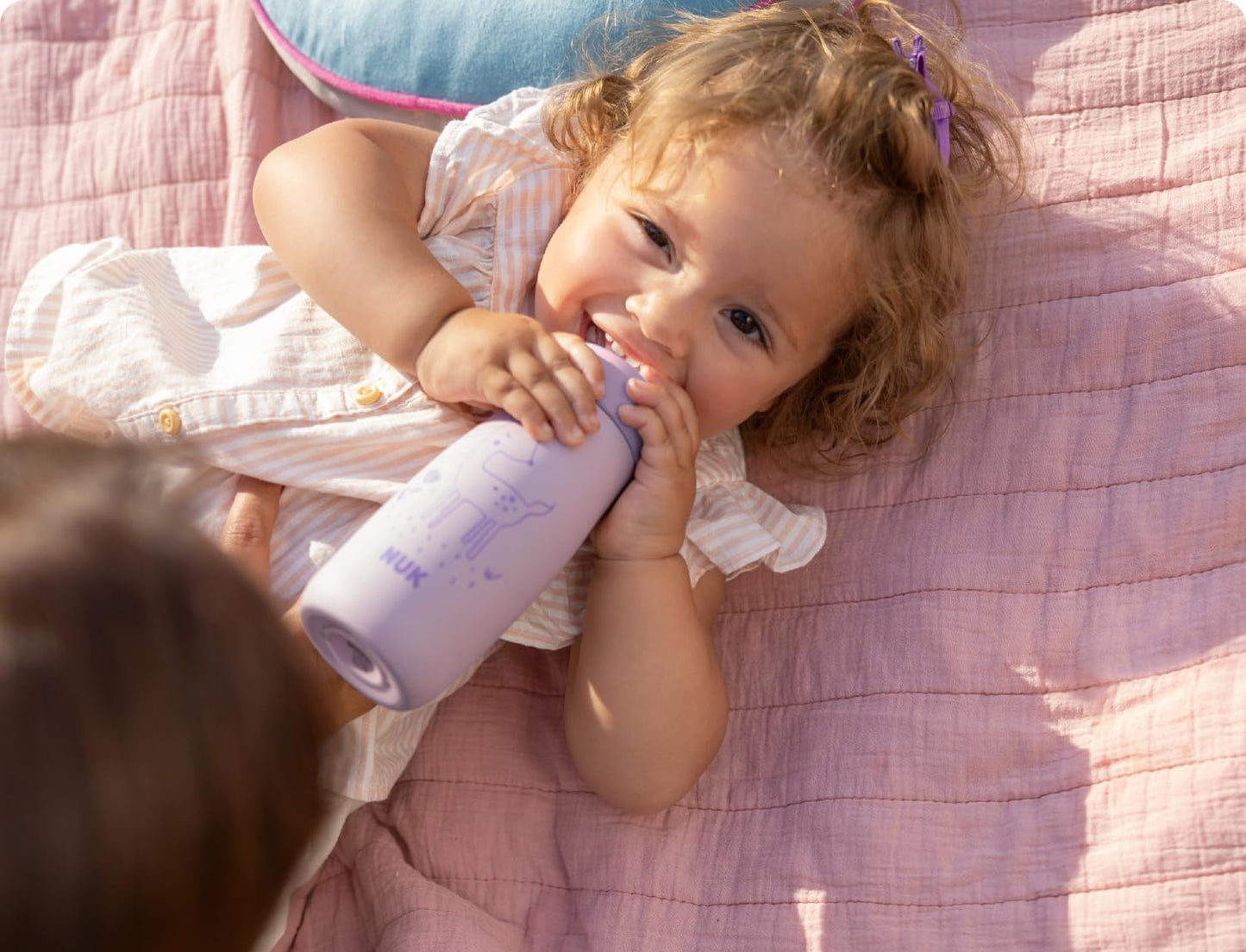 NUK Mini-Me Flip stalowa butelka ze słomką i ustnikiem 500 ml 12 m+