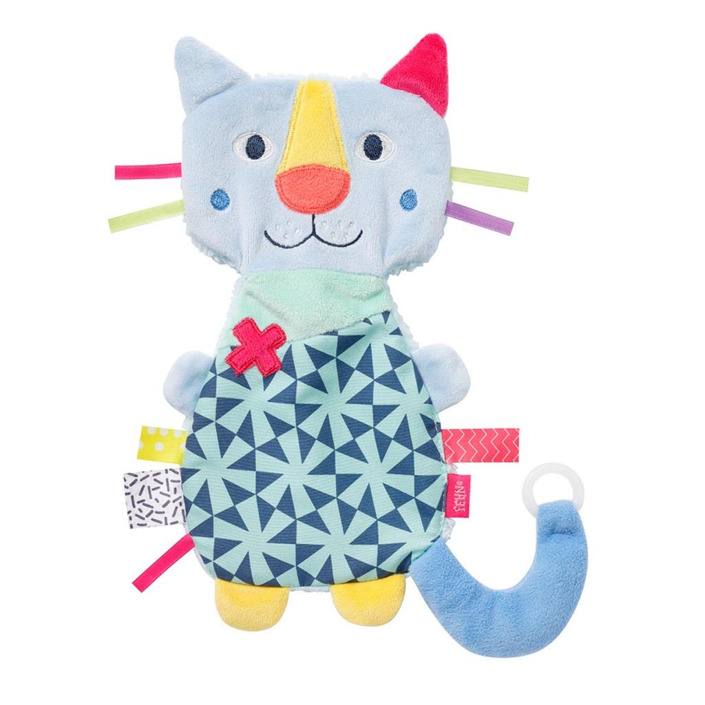 FEHN Color Friends chat en peluche sensoriel bruissant