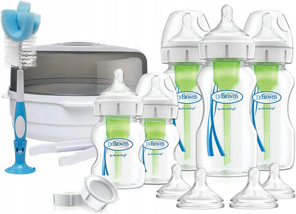 DR. BROWN'S set de inicio esterilizador de microondas con biberones y accesorios
