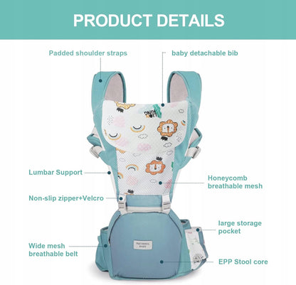 NUKIED nosidełko ergonomiczne z pasem biodrowym 6w1