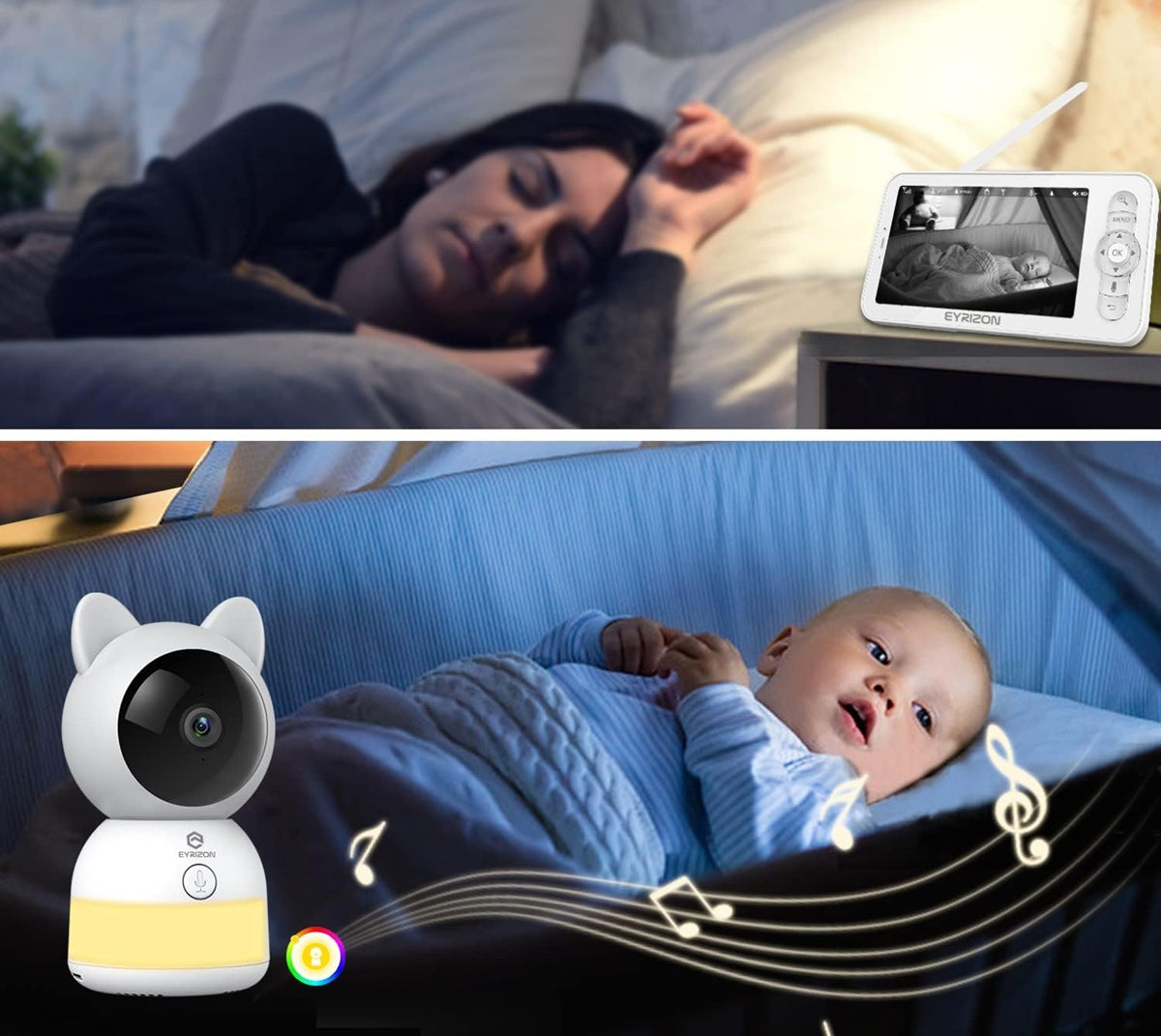 EYRIZON elektronische nanny met afstandsbediening 5" 2K HD + app