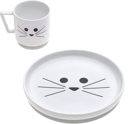 LÄSSIG Little Chums porcelán étkészlet - tányér és bögre