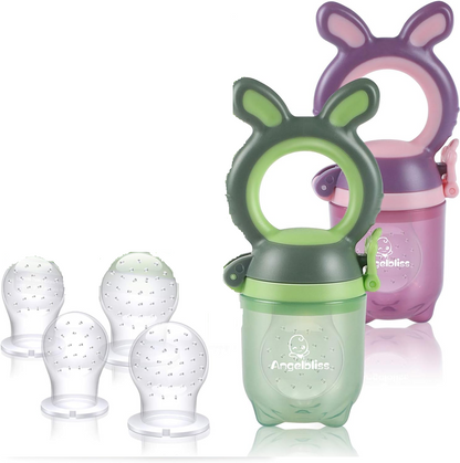 ANGELBLISSfruit teether x2age 3 m+colours green and violetwidth 5.5 cm, length 12 cmmaterials plastic