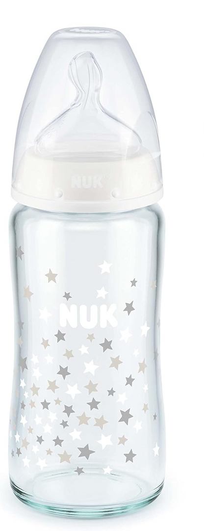 NUK First Choice+ üveg cumisüveg 240 ml 0–6 hónap cumi M hőmérsékletjelző