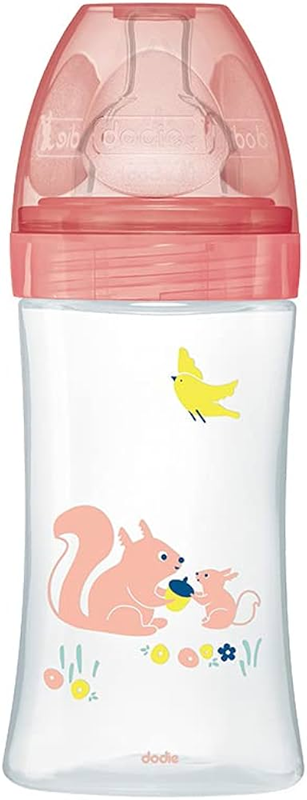DODIE cumisüveg 270 ml, 2-es méretű közepes folyású cumi, 0-6 hónapos, MÓKUS