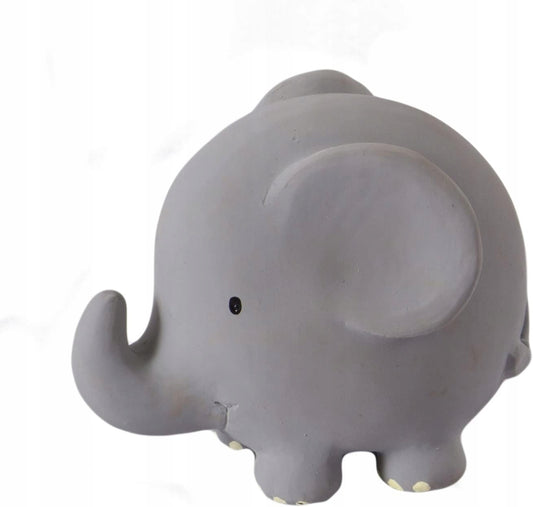 TIKIRI anneau de dentition en caoutchouc et jouet de bain avec hochet 9 x 11,5 cm ÉLÉPHANT