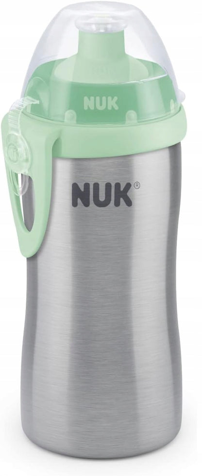 NUK Junior Cup FĽAŠA Z NEHRDZAVEJÚCEJ OCELE s náustkom push-pull, 215 ml
