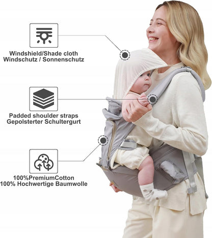 GROWNSY ergonomic carrier with hip belt 6in1
