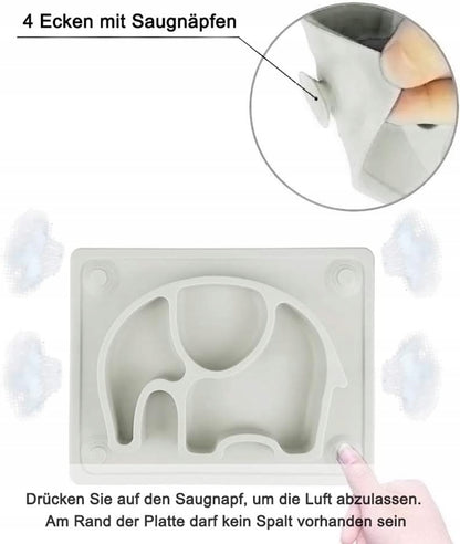SILVIO piatto in silicone con tappetino SOLE